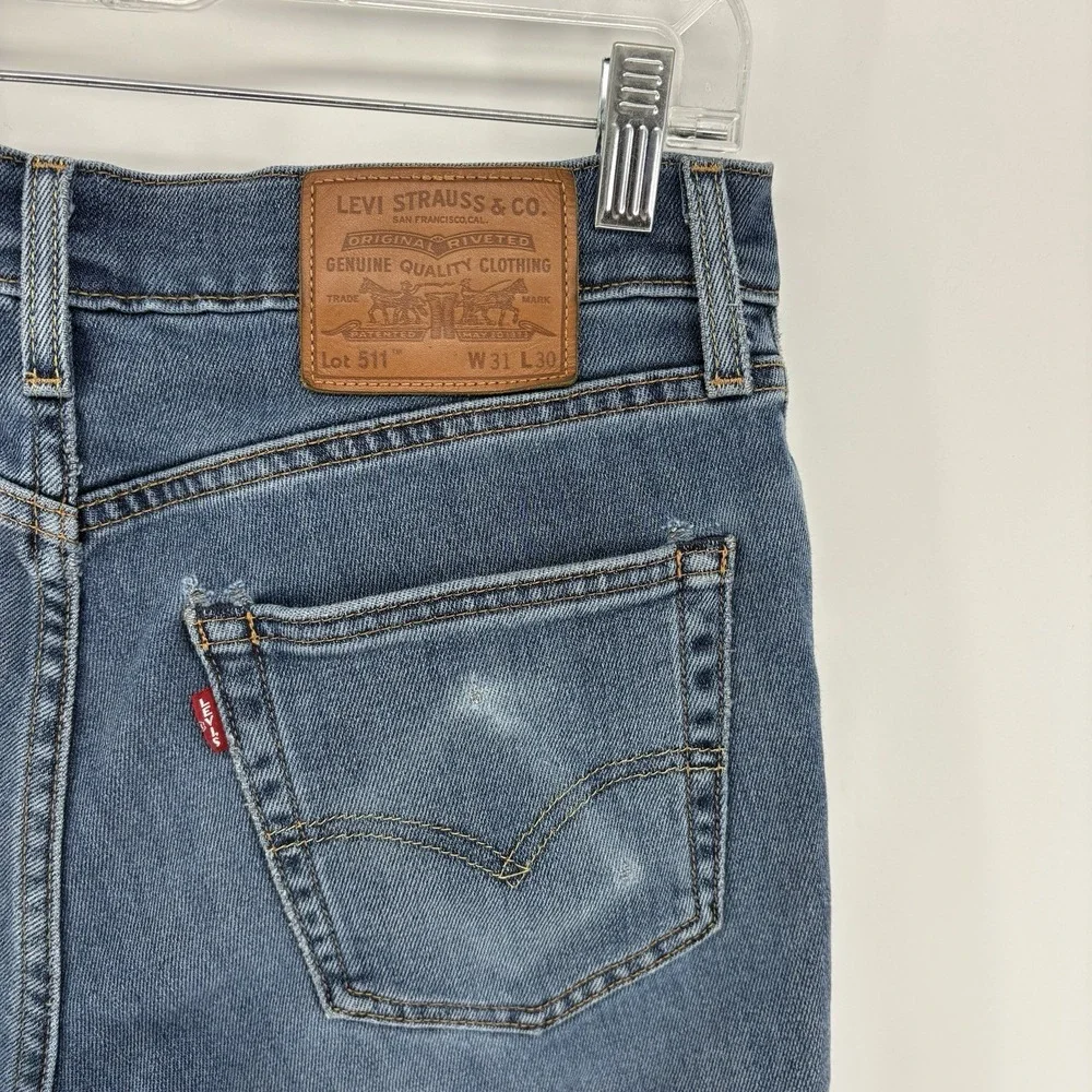 Levis‎ 511 Slim Fit Jeans Mens 31x30 Blue Premium Therma Lined Stretch Denim